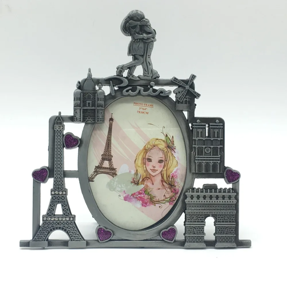 Metal Crafts Antique Tin Paris Vintage Photo Frame Paris Tourism