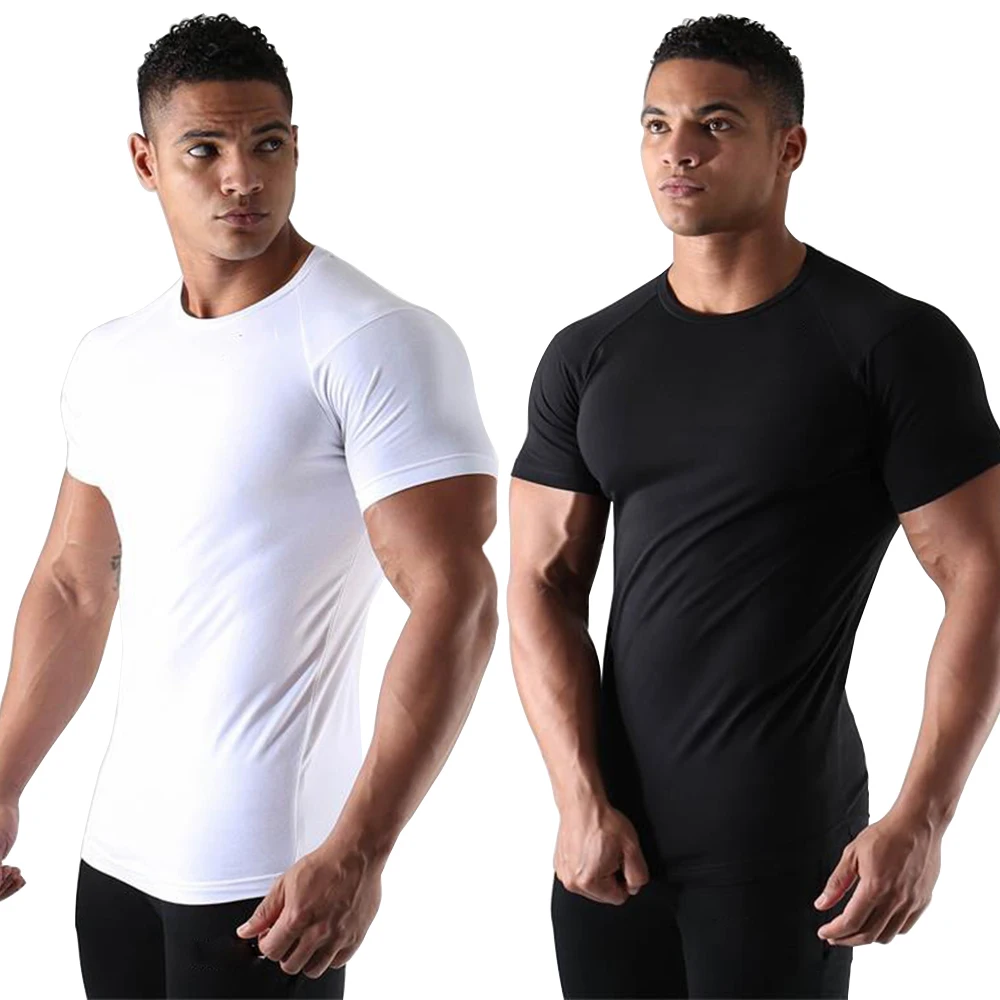 white short sleeve shirt muscle fit