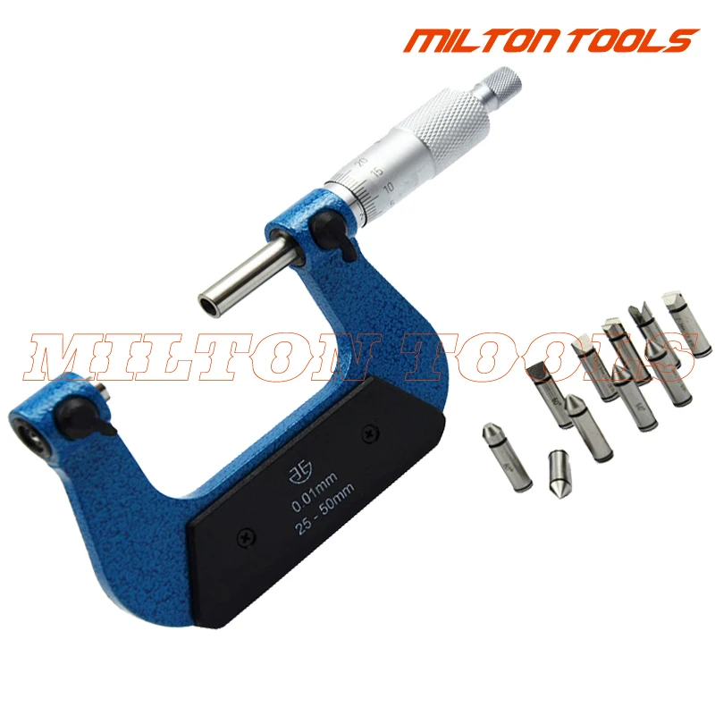 

25-50mm Screw Thread Micrometers thread micrometer caliper including measuring anvils