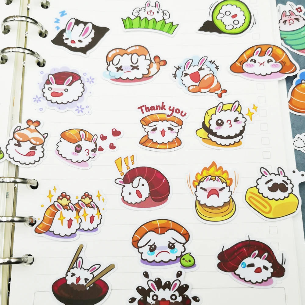 20/40 шт Kawaii Кролик уши суши стикер аниме мультфильм скрапбук бумага Украшение DIY