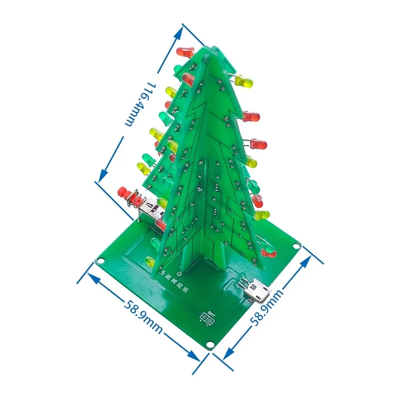 Трехмерное цветное рождественнское дерево светодиодный подводный светильник flash tree электронная продукция Сделай Сам комплект запасных частей для arduino