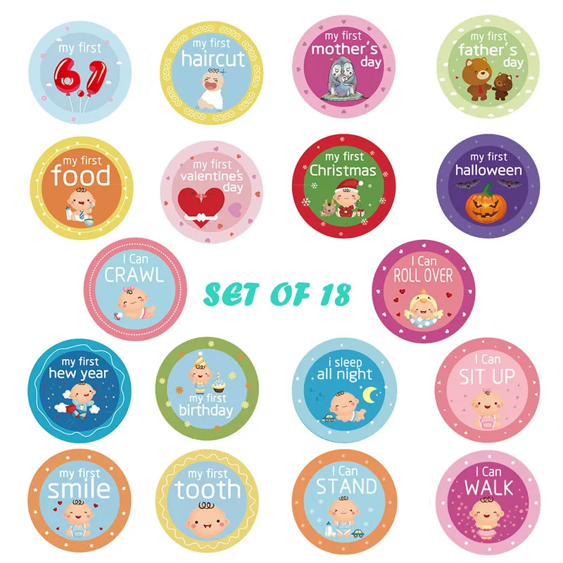 

Baby DIY Sticker 12 Months Skill Sticker Boy Girl Milestone Photography Props