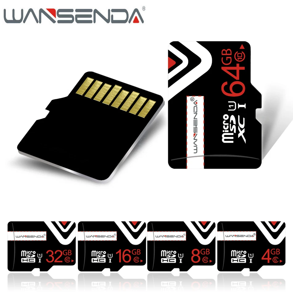 

5pcs/lot Free shipping WSD Micro tf Card 64GB 32GB Memory Card 16GB 8GB 4GB TF Card for android system with Free SD Adapter