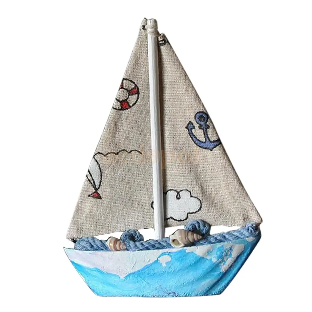 Handcrafted Wooden Nautical Sailing Boat Ornament Home Desktop Decor Christmas Gift