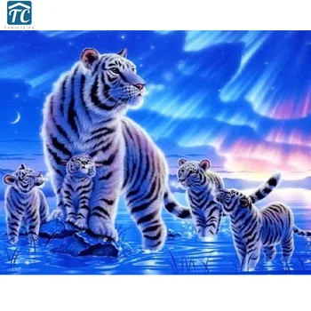 

Digital Oil Painting Frameless Animal Tiger DIY Numbers Coloring Pictures Modular Drawing Home Decor Canvas Decoration Puzzle