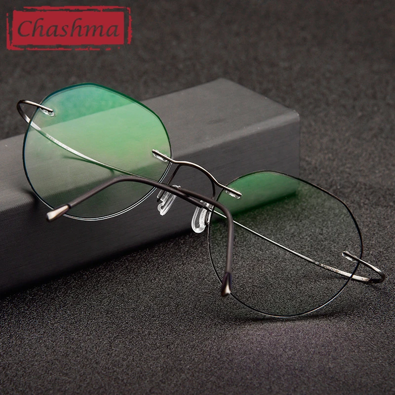 

Rimless Ultra Light Eyewear Women Vintage Spectacles Men Titanium Frame Clear Lenses Prescription Glasses Frame Round