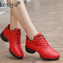 Akexiya танцевальная обувь для учителя балетки из искусственной кожи танцевальная обувь на мягкой квадратной подошве женская обувь белого/черного/Красного цвета для обучения