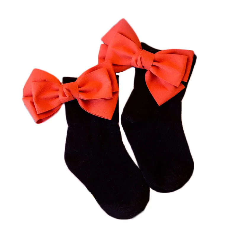 Милые носки для маленьких девочек короткие носки с большим бантом и оборками Детские носки принцессы ярких цветов