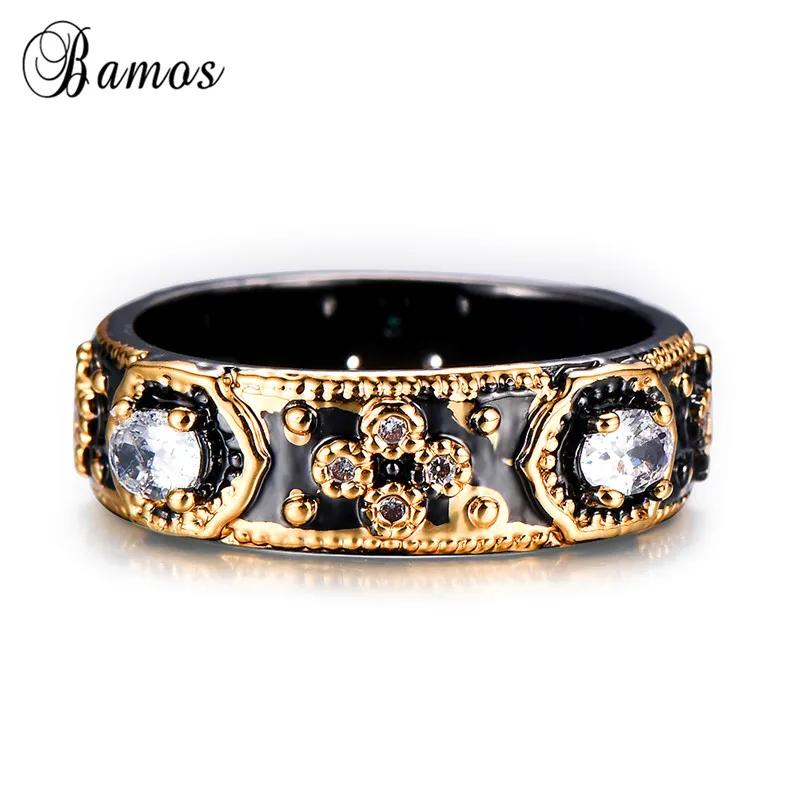 Bamos, панк, мужское, женское, уникальное кольцо на палец, модное, черное, золотое, ювелирное изделие, Винтаж, обручальное кольцо для мужчин и женщин
