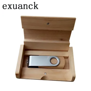 

exuanck Custom Logo Personal Photography Swivel Clip Wood USB 2.0 Memory Flash Pen Drive (30pcs free logo)