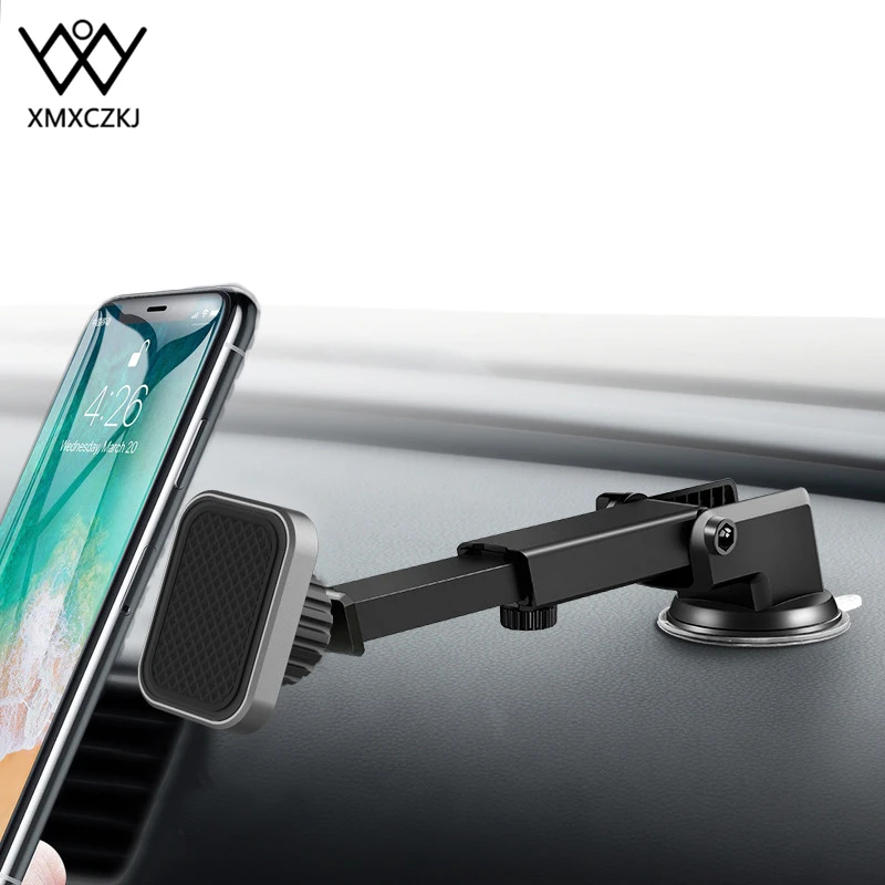 

XMXCZKJ Universal Telescopic Suction Cup For iPhone X Car Magnetic Phone Holder Windshield Dashboard Magnetic Holder For iPhone