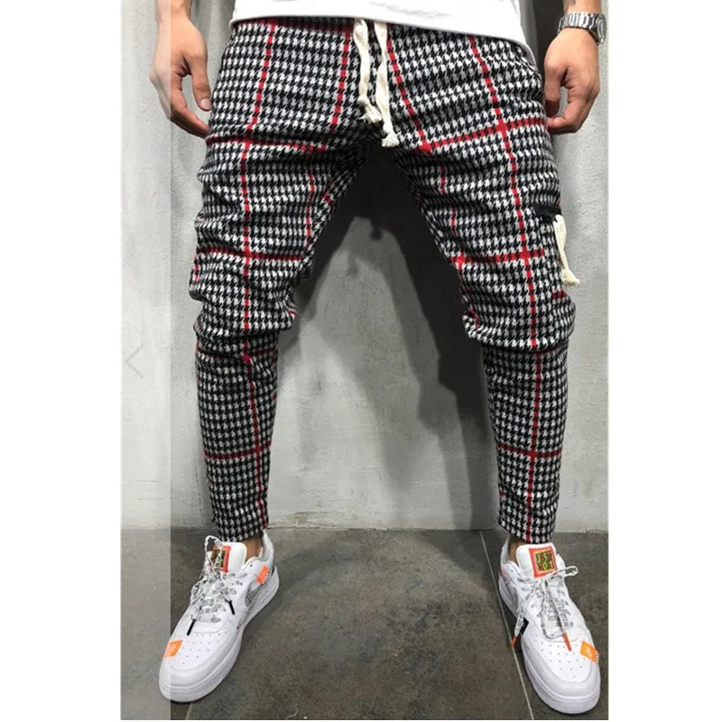2019 мужские Саржевые модные брюки для бега Новые полосы городские Прямые повседневные штаны для стройных длинные штаны для фитнеса хип-хоп
