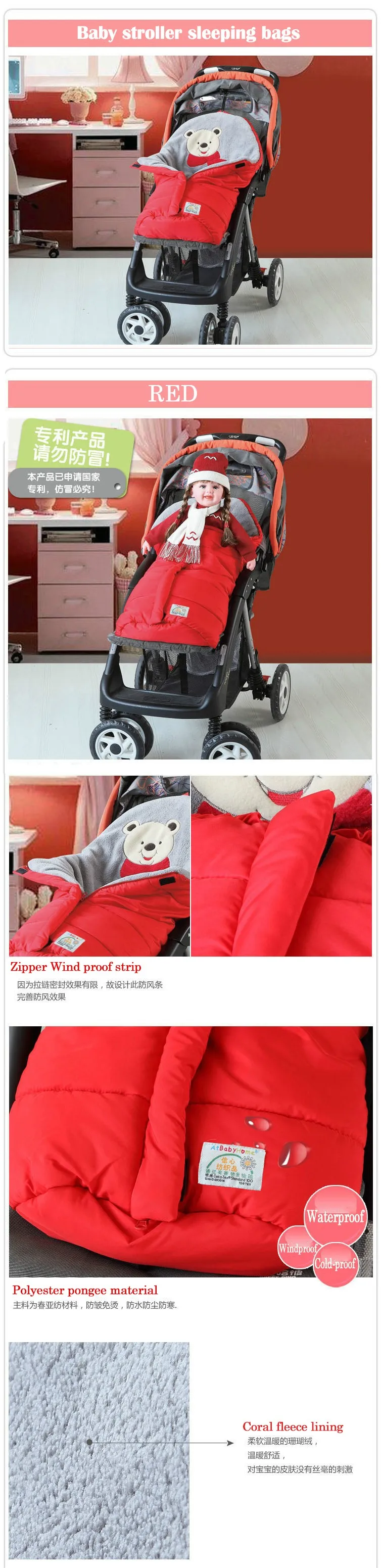 Детские зимние спальные мешки, хлопковые мягкие теплые детские ветрозащитные конверты-коконы для новорожденных, милые детские спальные мешки для коляски