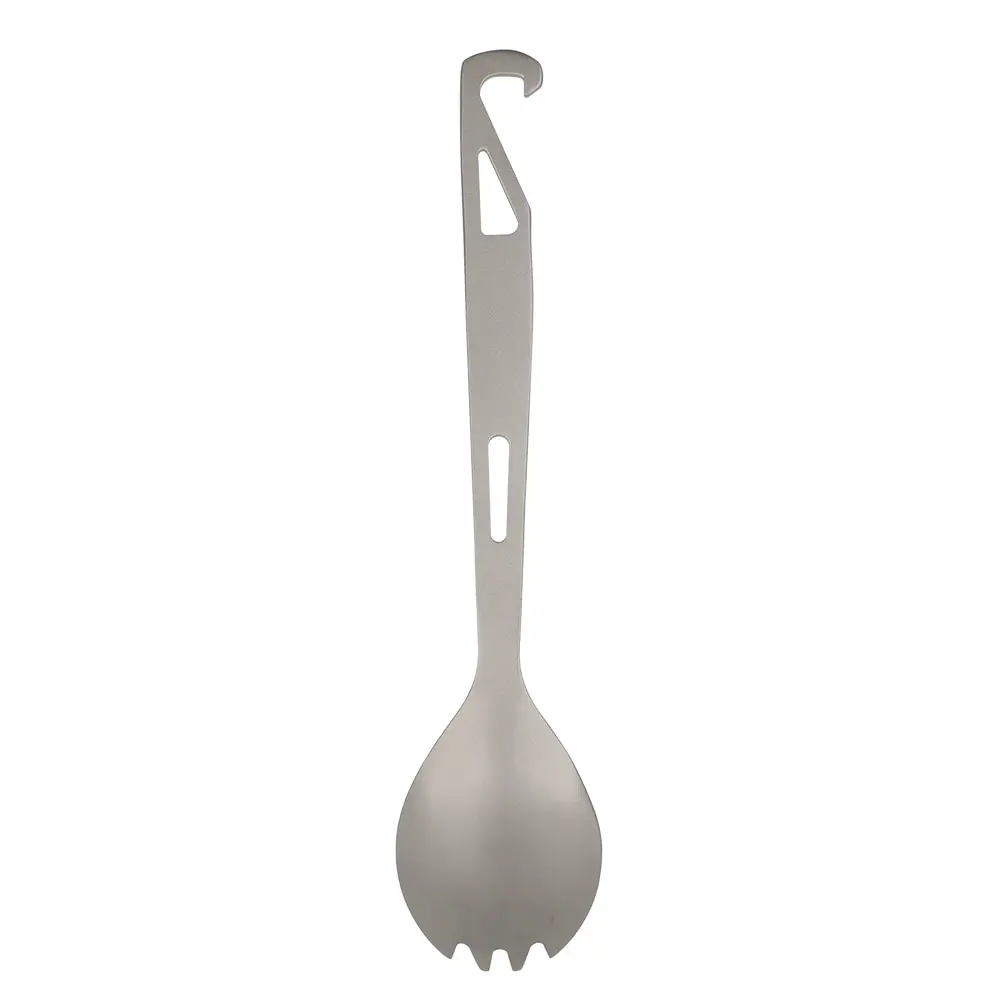 

Lixada Titanium Fork Spoon Lightweight Outdoor Dinner Spoon Fork Dinner Cutlery Outdoor Camping Spork with Bottle Opener