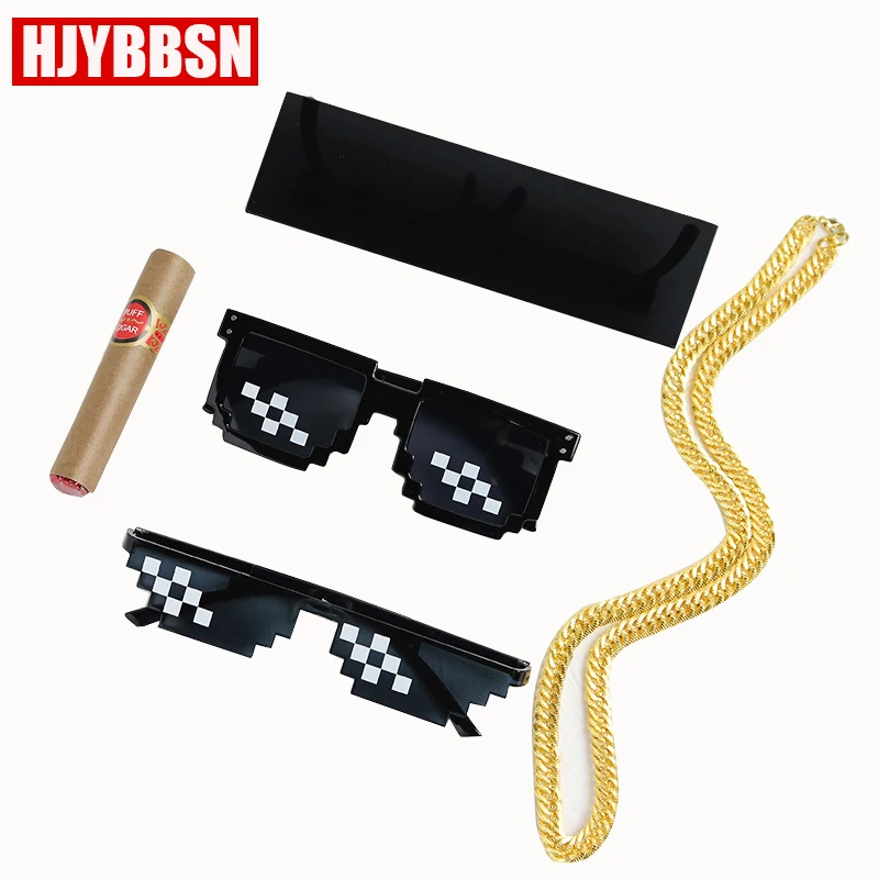 2019 брендовые солнцезащитные очки Thug life Deal With It для женщин и мужчин вечеринки 8 бит