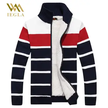 

Sweater Male Cardigan Men Winter Casual Mens Sweaters Knitted Thick Jerseis Hombre Cashmere Striped Sweaters Jacket Coat