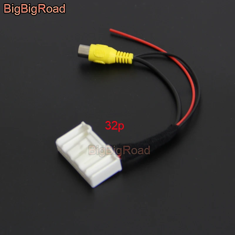 

BigBigRoad For Nissan Qashqai J11 X-Trail Rogue Car Adapter Connector Wire Cable Rear View Camera Original Video Input RCA