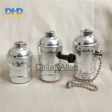 2 шт./10pcsfree Серебряный алюминиевый розетки E27 UL патроны 110 В/220 В 3 вида стилей Американский Малый освещение базовый коммутатор