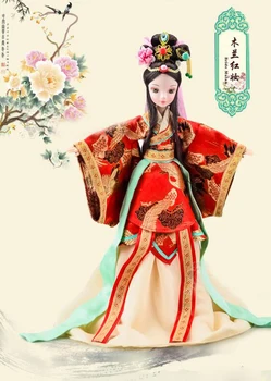 

D0706 In box Best children girl gift 30cm Kurhn Chinese Doll Chinese myth Gift Traditional toy Mulan wedding dress 1pcs