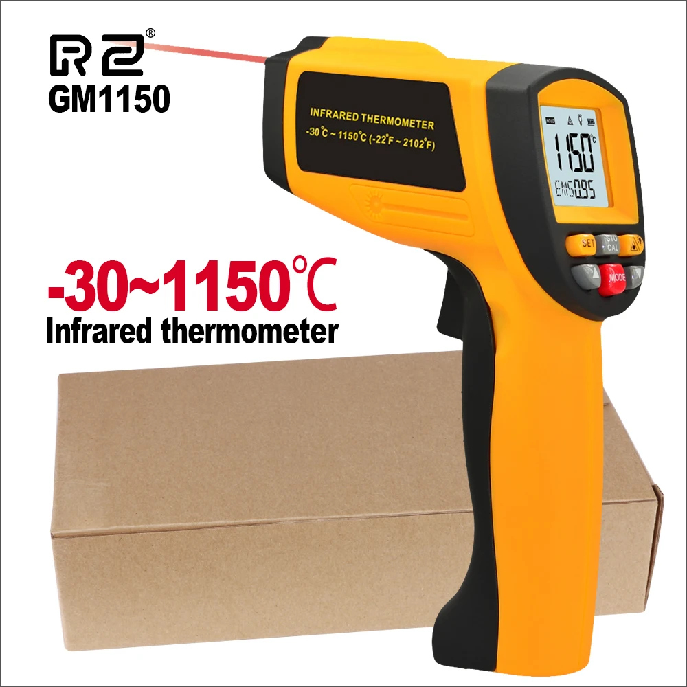 Goedkoop Rz Digitale Handheld Gun Non Contact Infrarood Thermometer Laser Pyrometer Professionele Industriële Temperatuur Gun Ir Tester