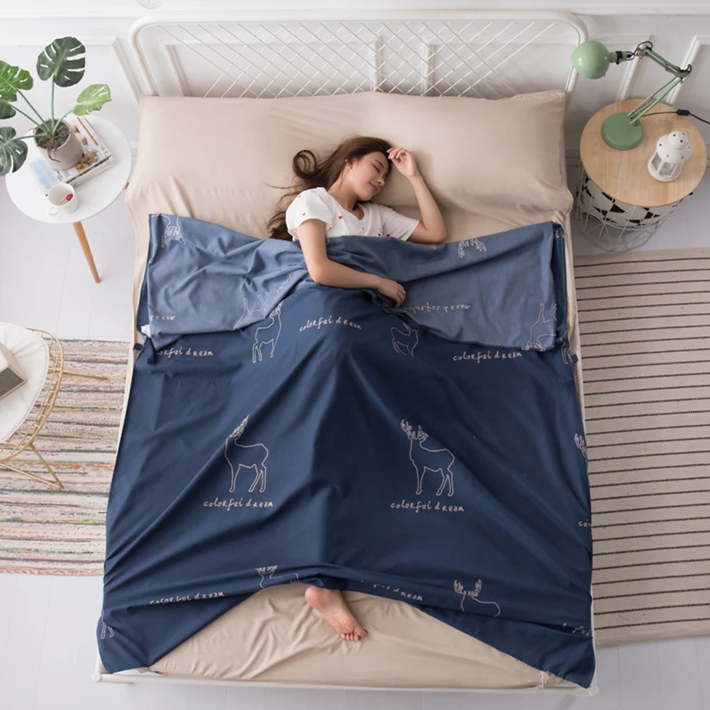 1 шт. компактный тертая хлопковая подкладка спального мешка со спальным мешком для путешествий Hotel