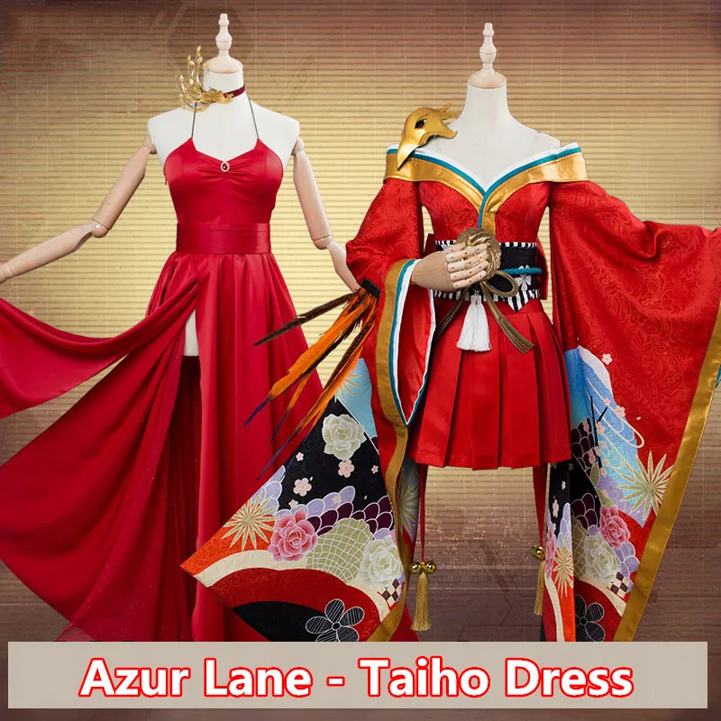 

Anime! Azur Lane Taiho Red Dress Gorgeous Digital Printing Kimono Uniform Cosplay Costume Halloween Fasion Suit Free Shipping