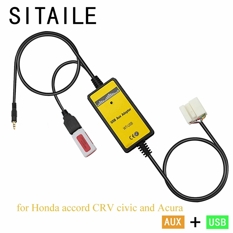 

SITAILE USB AUX car MP3 music CD player Adapter machine change for Honda accord civic CRV Acura CSX MDX RDX Interface car kit