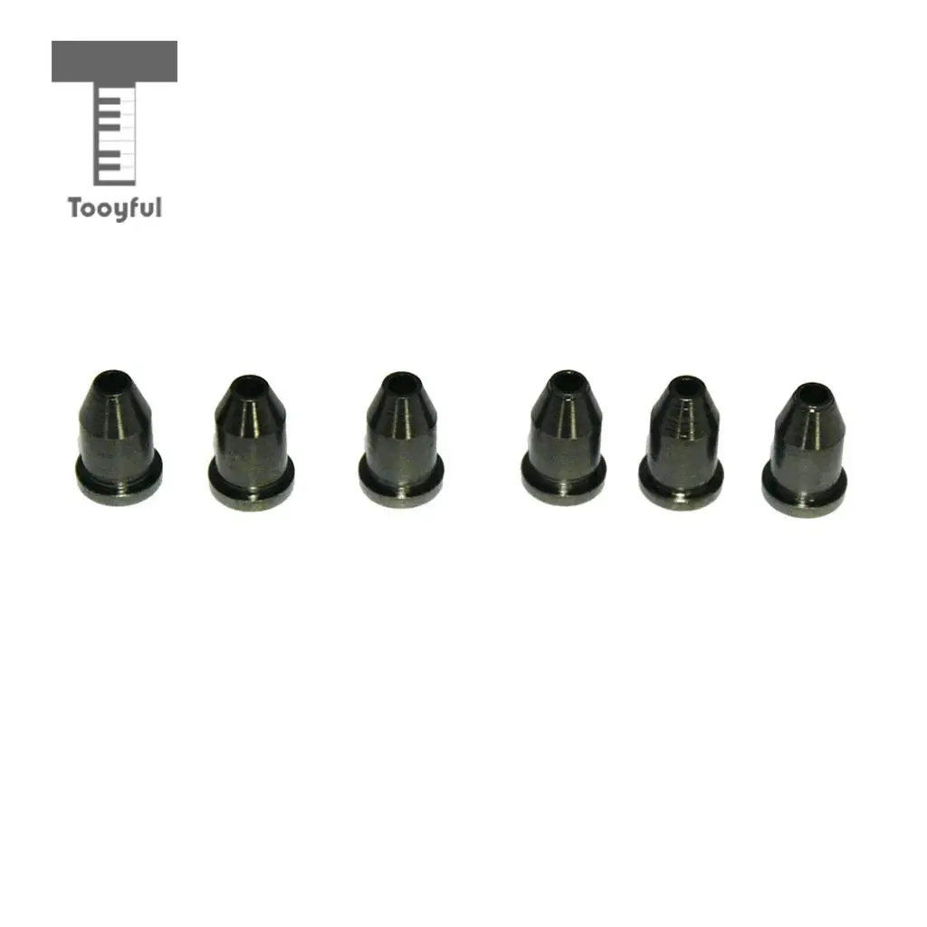 Tooyful Durable 6 Pieces Iron Guitars Through Body String Ferrules Bushing Black Musical Instrument Parts DIY