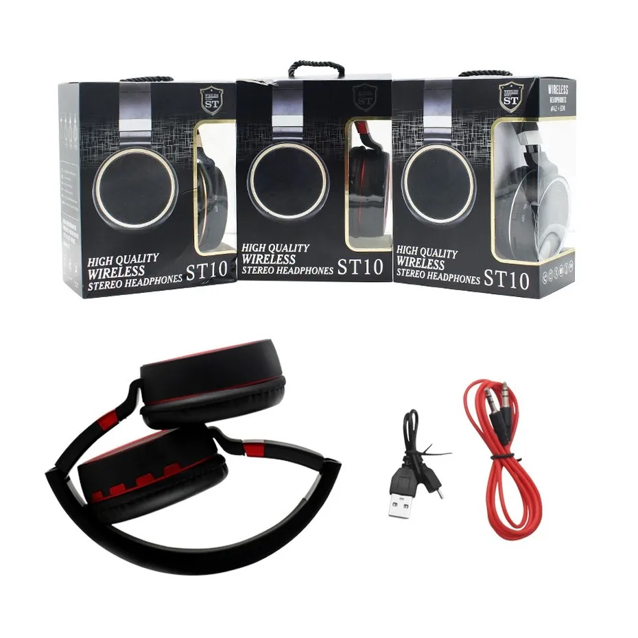 KHP ST10 Wireless Bluetooth Earphones Headphones With Microphone TF Card Gaming Headphones Headset For Computer TV Earbuds (6)