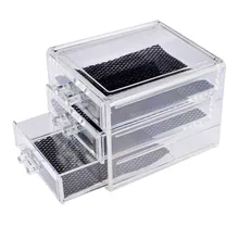 

1Pcs 3 Lattice Transparent Acrylic Cosmetics Pencil Case Makeup Organizer Cosmetic Holder Tools Storage Box Brush And Accessory