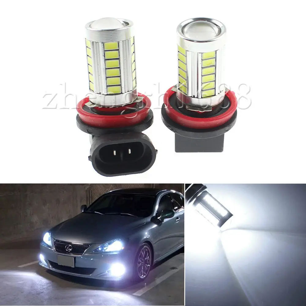 2 шт. H8 H9 H11 33 SMD 5630 Автомобильные светодиодные противотуманные фары 33SMD авто задние лампы заднего хода дневной ходовой светильник сигнал поворота белый желтый синий