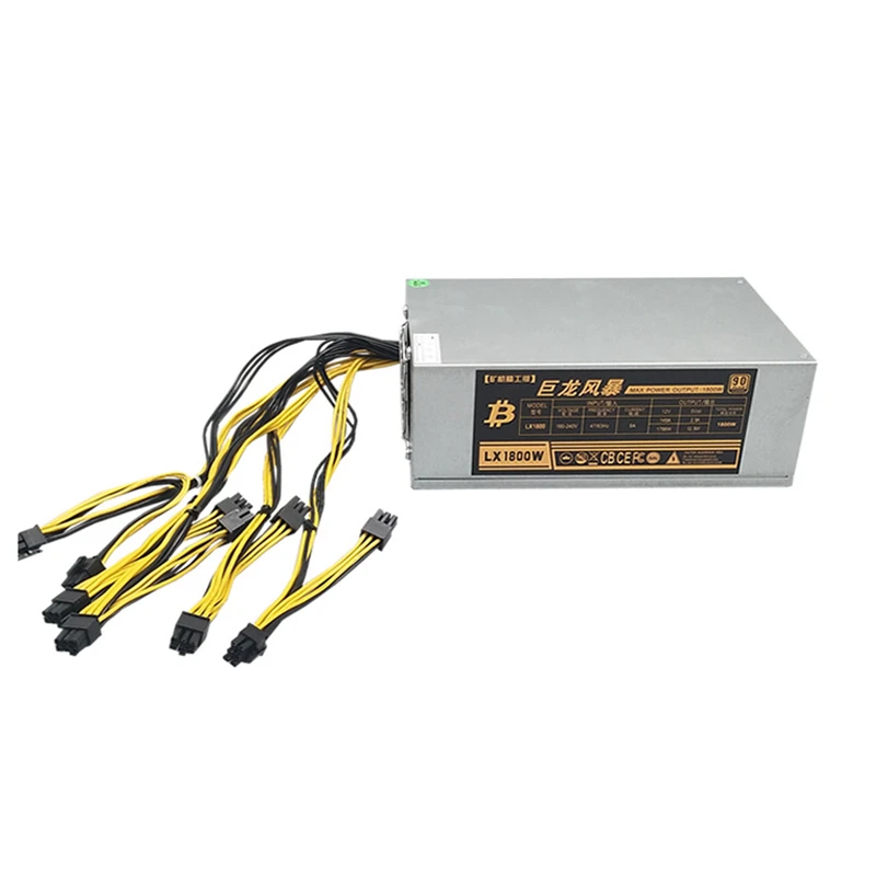 

PC Mining Case Power Supply 1800W Server Rack PSU 6PIN*10 For Antminer A4 A6 S7 S9 E9 L3 L3+ D3 R4 BTC LTC DASH Power Supply