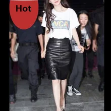 Натуральная кожа женские тонкие сексуальные юбки. Модная овчина OL юбка черная, качественная женская распродажа