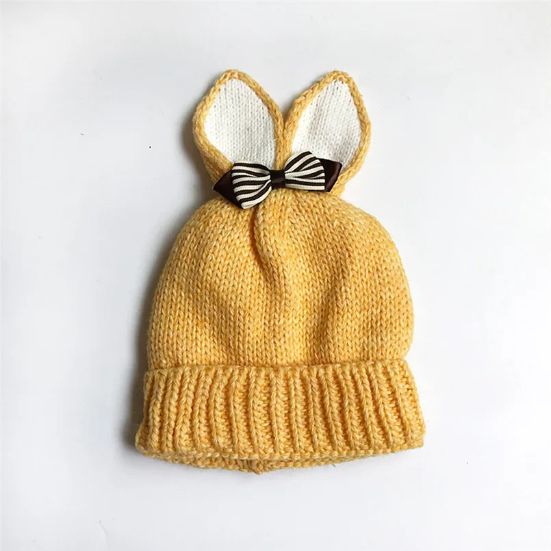 Baby Hats For Girls Boy Baby Knitted Rabbit Ears Newborn Winter Warm Hat Knitted Cotton Cap Kids czapki dla dzieci #4S20 (12)