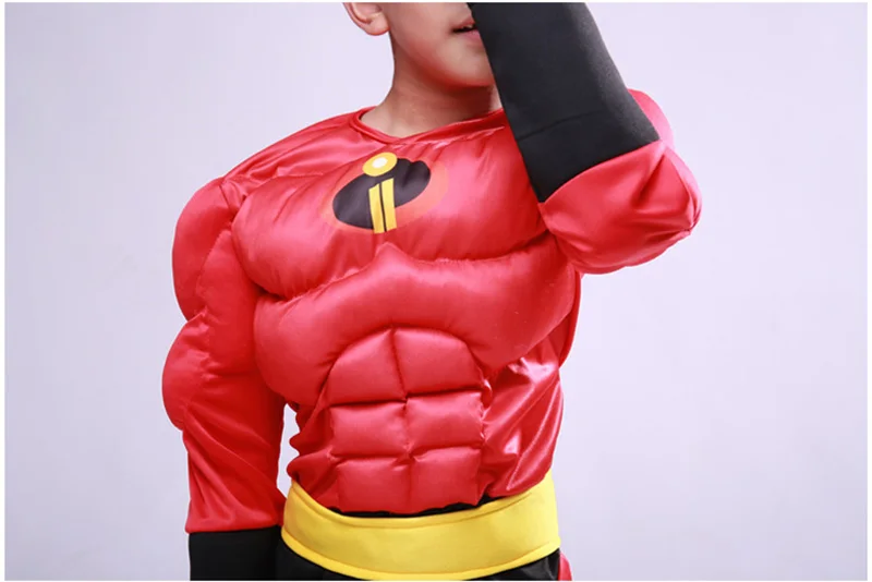 Аниме Суперсемейка 2 костюмы для детей мальчиков Хэллоуин Карнавал Супермен нарядное платье костюм Детский комбинезон с мышцами