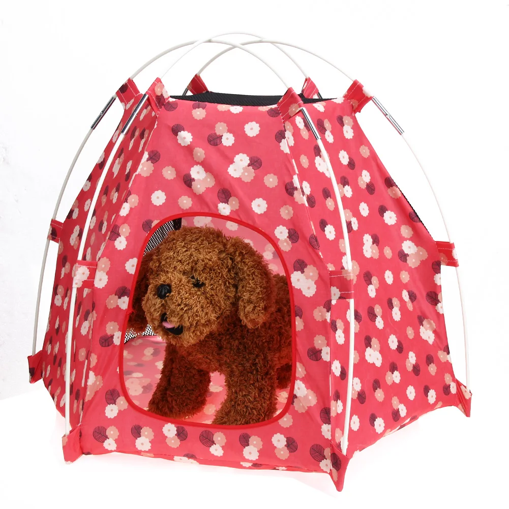 Image Breathable Oxford Print Pet Tent House Outdoor Indoor Cats Puppy Dog Kennel House for Small Medium Dog Pet Products