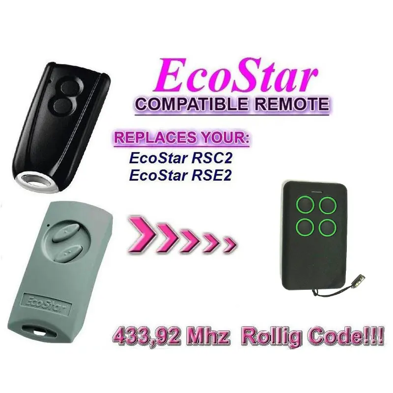 

Garage Door Remote Control Compatible with Hormann Ecostar RSE2 RSC2 Handsender 433Mhz rolling code free shipping