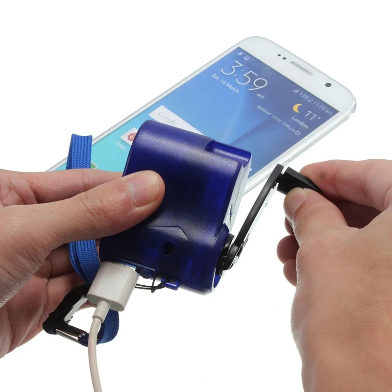 

Manual mobile phone charger for iphone X XS MAX XR 8 7 for samsung S10 9 8 7 Hand-Winding Mini Emergency Power Generator station