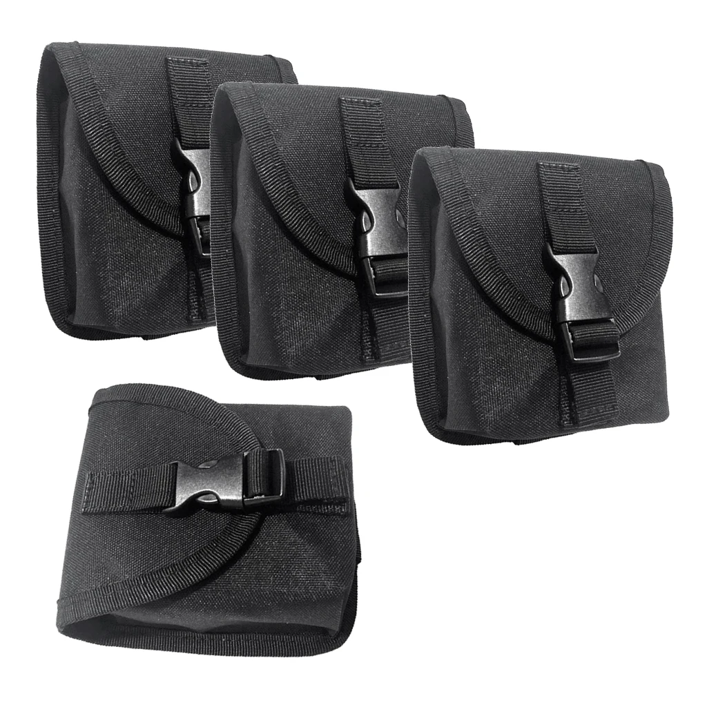 

4pcs Replacement Scuba Dive Diving Spare Weight Belt Pocket Pouch with Quick Release Buckle 14 x 12cm Black