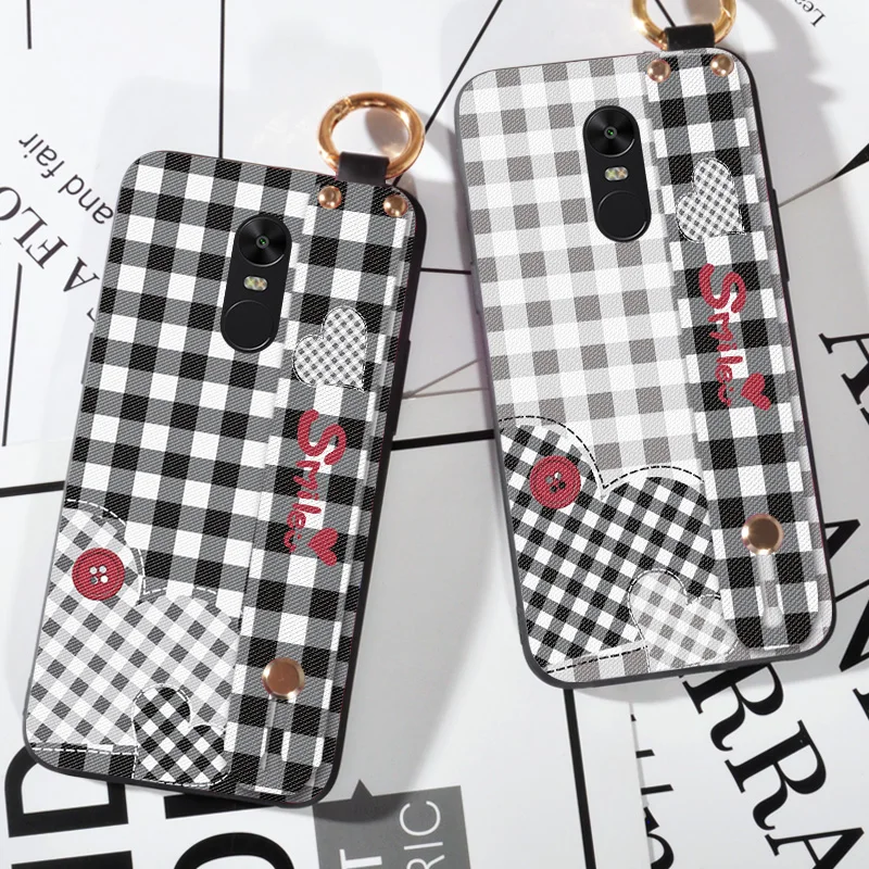 

Wrist Strap phone case For Xiaomi Redmi 3 Pro 3S Lattice Printing Love Silicone Case For Redmi 4 Pro 4A 4X Cover Cloth