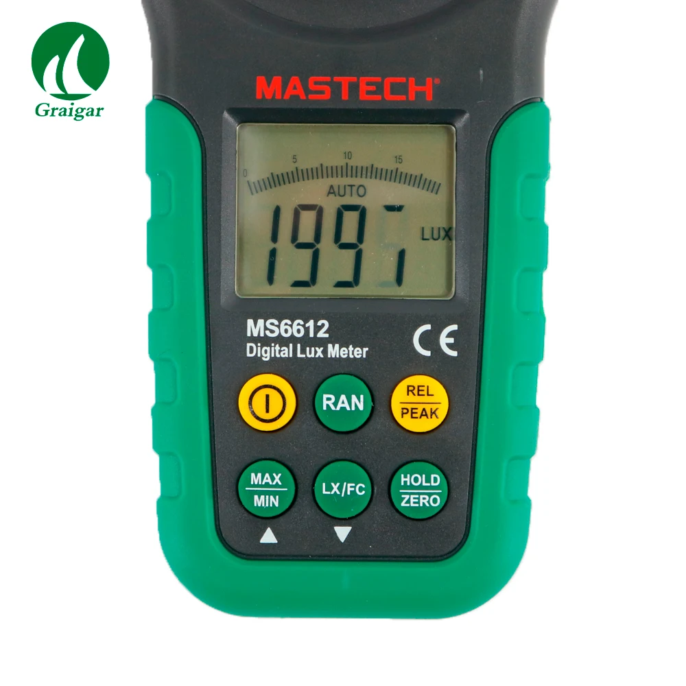 Цифровой мульти Функция Люксметр Mastech MS6612 Высокая точность 200000 люкс Light Meter Тесты Spectra Авто Диапазон