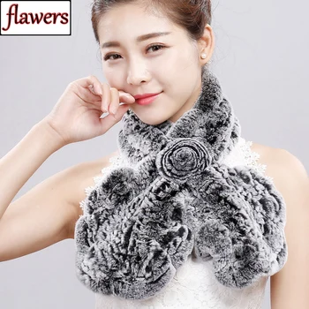 

2019 Winter Women Fashion Real Rex Rabbit Fur Scarf 100% Natural Soft Rex Rabbit Fur Muffler Lady Warm Rex Rabbit Fur Scarves