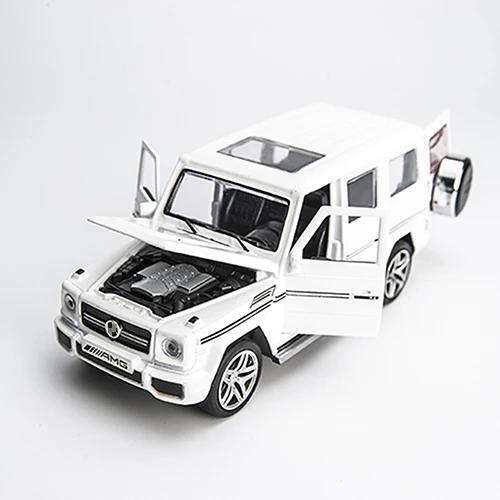 KIDAMI 1:32 Сплав MINIAUTO Benz G65 SUV amg литой автомобиль модель мальчик коллекция подарок игрушки для детей siku - Цвет: White