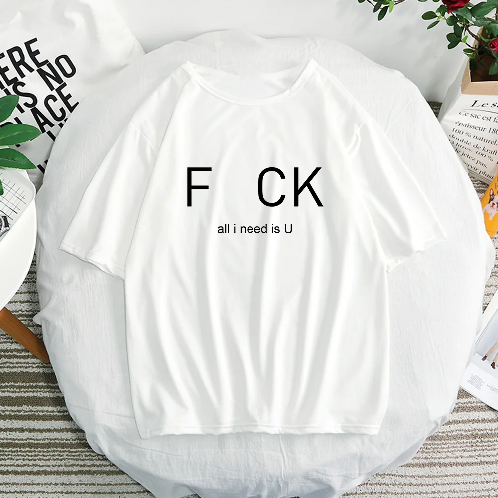 

2019 Summer vintage fck all i need u text Print tshirt Cotton Casual t shirt female Tops Tee Hipster Tumblr Drop Ship harajuku