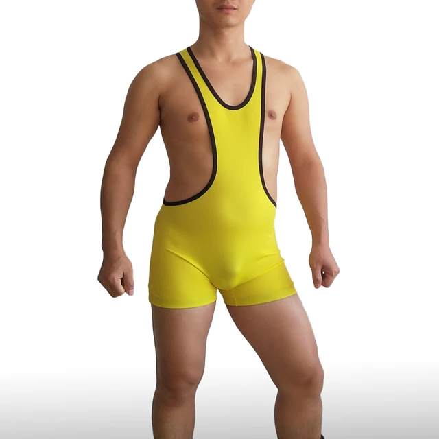 Aliexpress.com : Buy Man Solid Low Cut Wrestling Singlet Skinny Power ...