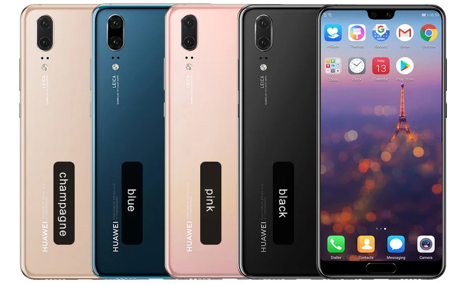 Смартфон huawei P20, Android 8,1, 6 ГБ ОЗУ, 64 ГБ/128 Гб ПЗУ, Kirin 970, Face ID, 5,8 '', полный экран, фронтальная камера EMUI 8,1, 24 МП