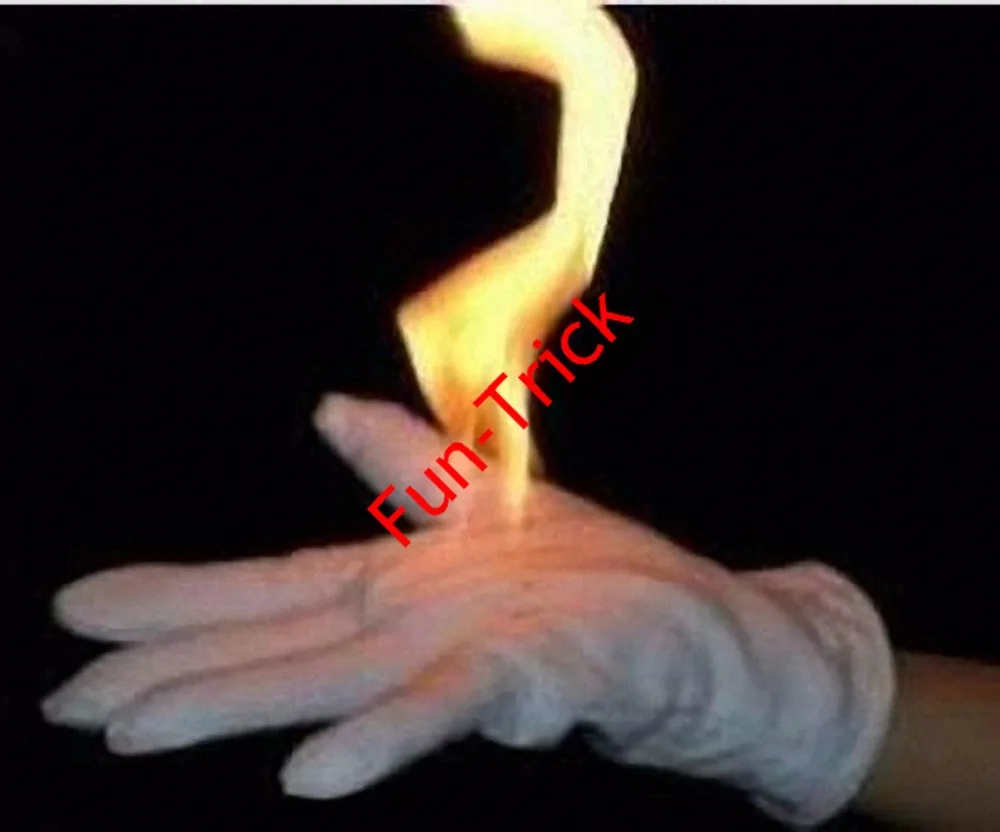 2 Pairs Fire Glove White Magic Trick , Fire Magicin Gags & Practical