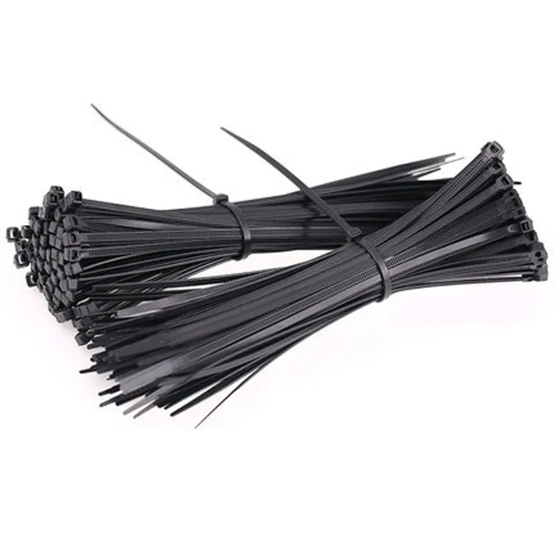 

30pcs 4/5/8x300mm GB Environmentally friendly nylon cable ties Black high temperature tie