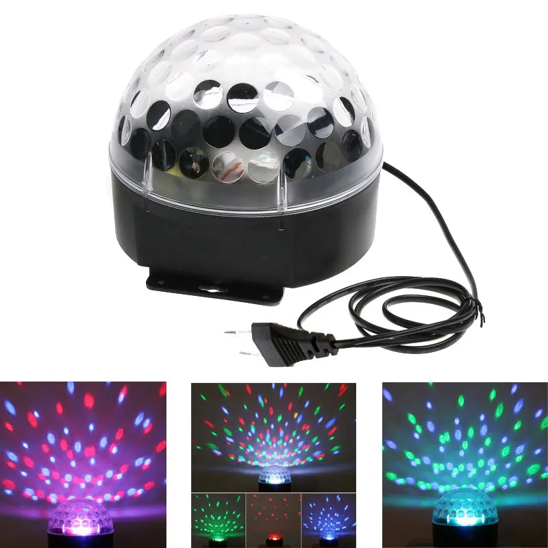 

KTV Ballroom Voice-Activated 3LEDs RGB Crystal Magic Ball Effect Light Disco DJ Stage Lighting 20W 110V Luzes Para Festa