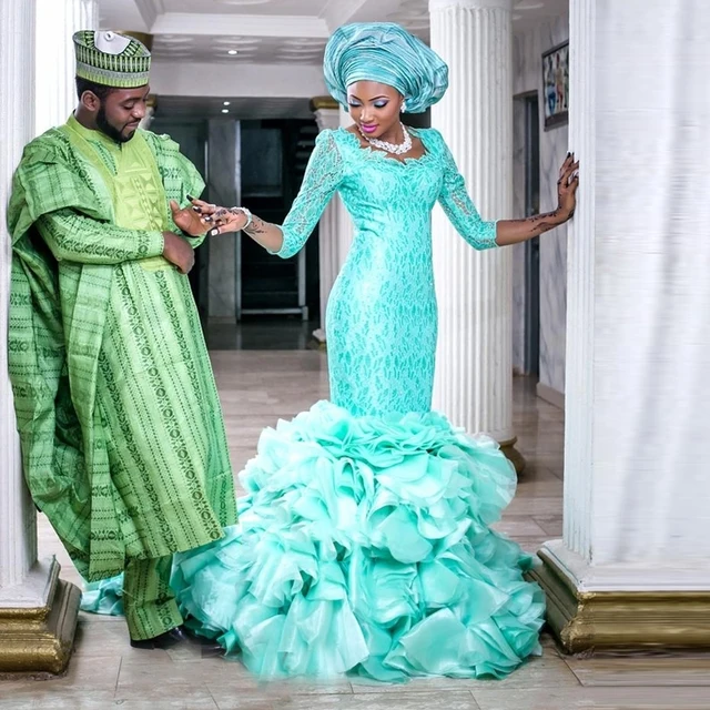 elegante verde menta vestido de novia aqua nigeria estilo vestidos